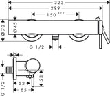 HANSGROHE Tecturis S Einhebel-Brausemischer Aufputz Chrom – Wandmontage, Temperaturbegrenzung