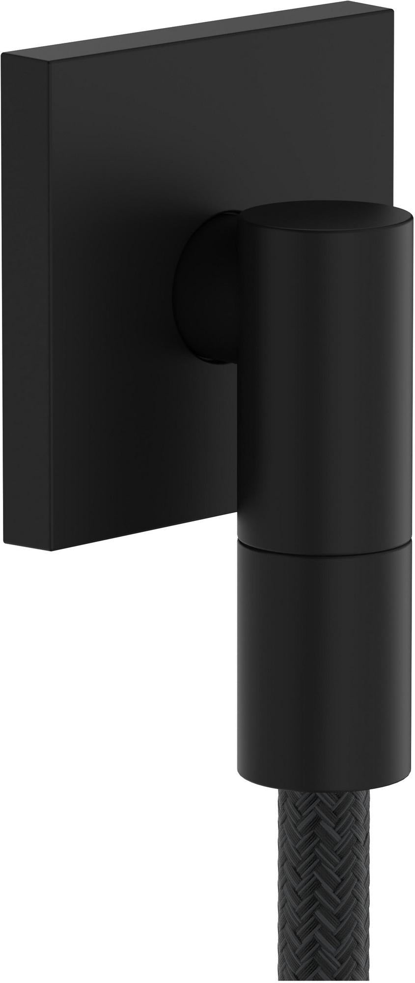Hansgrohe Wandanschluss FixFit Fine E mit Rückflussverhinderer – 1/2 Zoll, schwarz, 65 mm Rosette
