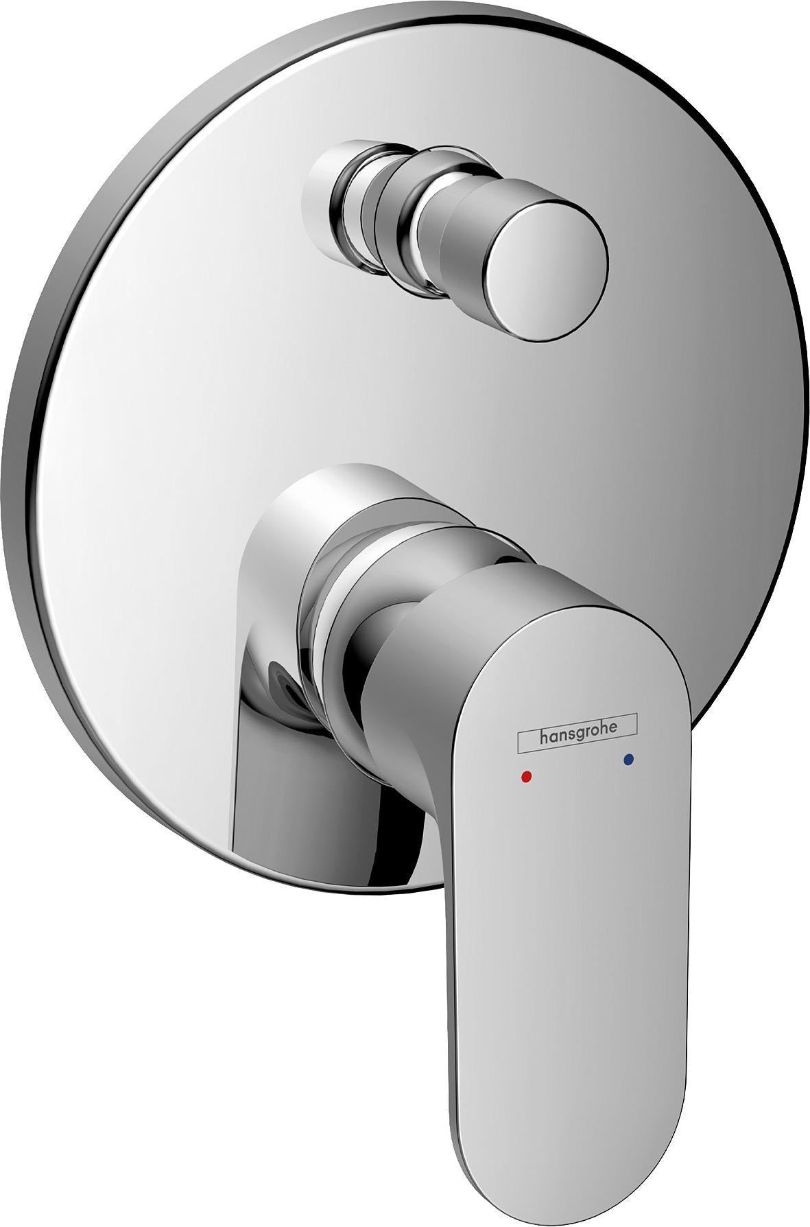 HANSGROHE Rebris S Fertigmontageset Wannenmischer Unterputz Chrom – 2 Verbraucher, Thermostat