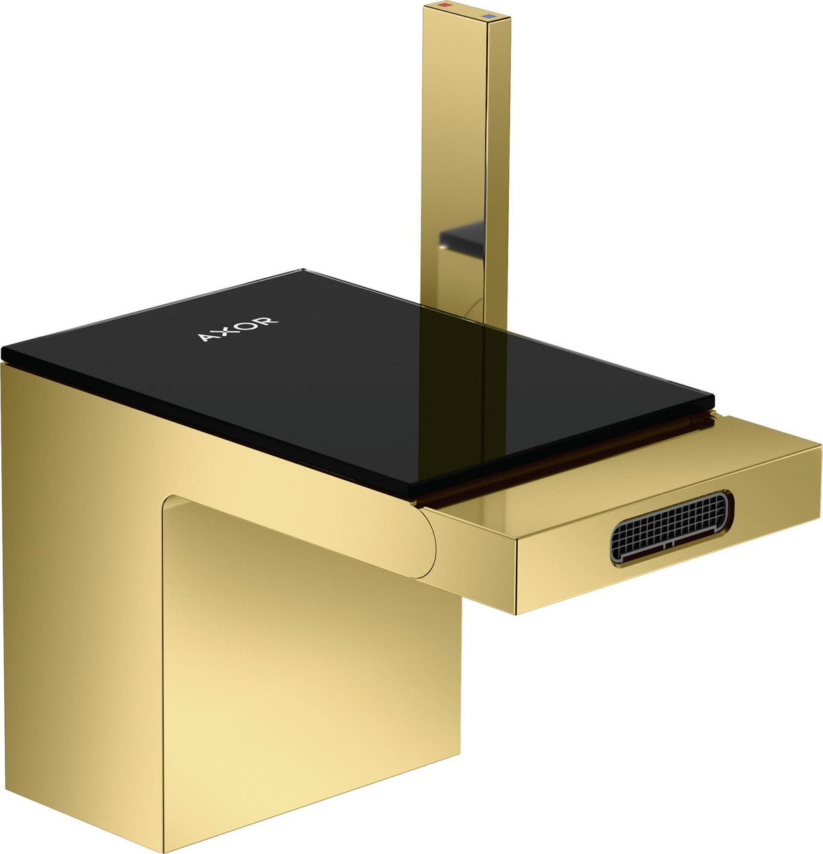 AXOR MYEDITION Einhebel-Bidetmischer ohne Platte polished gold optic mit Push-Open Ablaufgarnitur