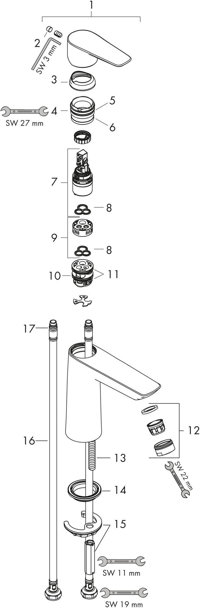 HANSGROHE Talis E Einhebel-Waschtischmischer 110 CoolStart mit Ablaufgarnitur, chrom