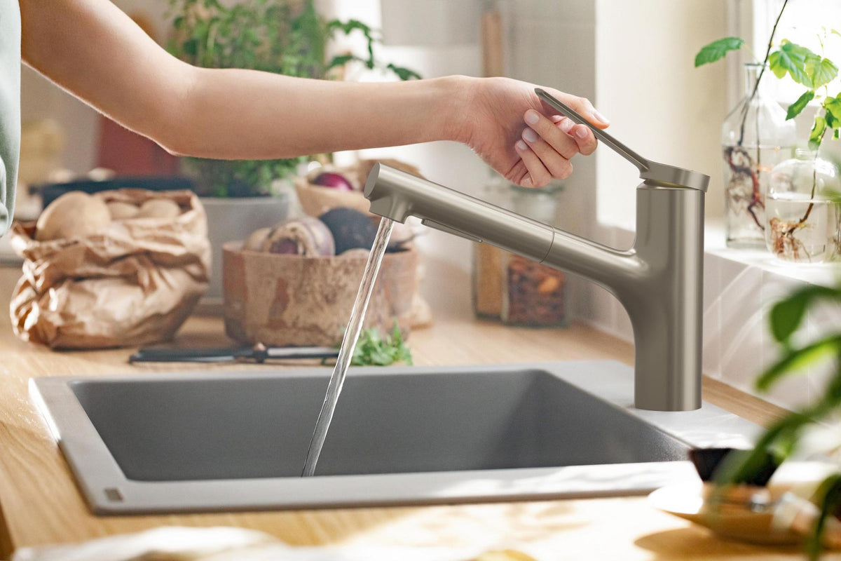 HANSGROHE Einbauspüle S51 450 SilicaTec graphitschwarz 1 Becken 60 cm Unterschrank