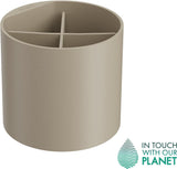 Hansgrohe WallStoris Planet Edition Becher sand – Zahnputzbecher mit Trennwand, 4 Zahnbürsten