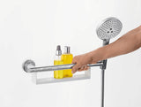 HANSGROHE UNICA COMFORT Haltegriff weiß/chrom mit Ablage und Brausehalter