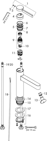 HANSGROHE Finoris Einhebel-Waschtischmischer 110 mit Zugstangen-Ablaufgarnitur, chrom