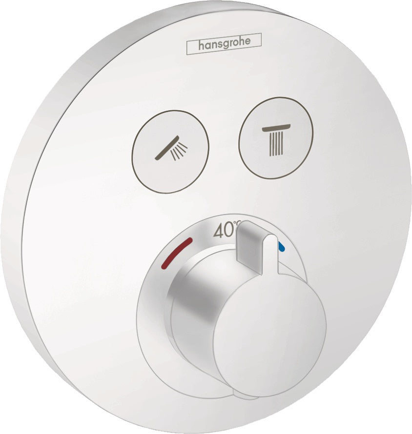 HANSGROHE ShowerSelect S Unterputz-Thermostat für 2 Verbraucher, Chrom, Select-Button