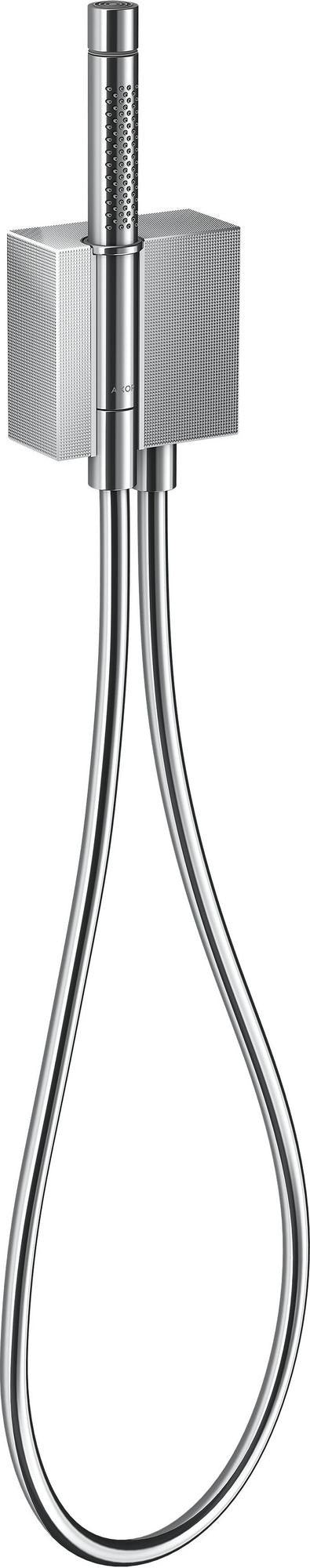 AXOR Edge Schlauchanschluss mit Stabhandbrause und Brausehalter in Diamantschliff chrom
