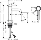 HANSGROHE Tecturis S ComfortZone 110 Einhebel-Waschtischmischer CoolStart Chrom