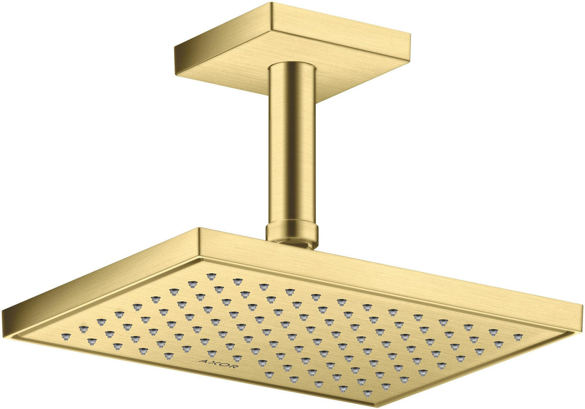 AXOR Decken-Anschlussstück 100 mm DN 15 eckig in Edelstahl-Optik von Hansgrohe