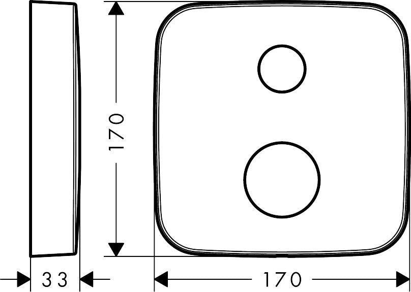 AXOR Verlängerungsrosette 2-Loch Chrom – 33 mm Verlängerung, 170 mm Durchmesser