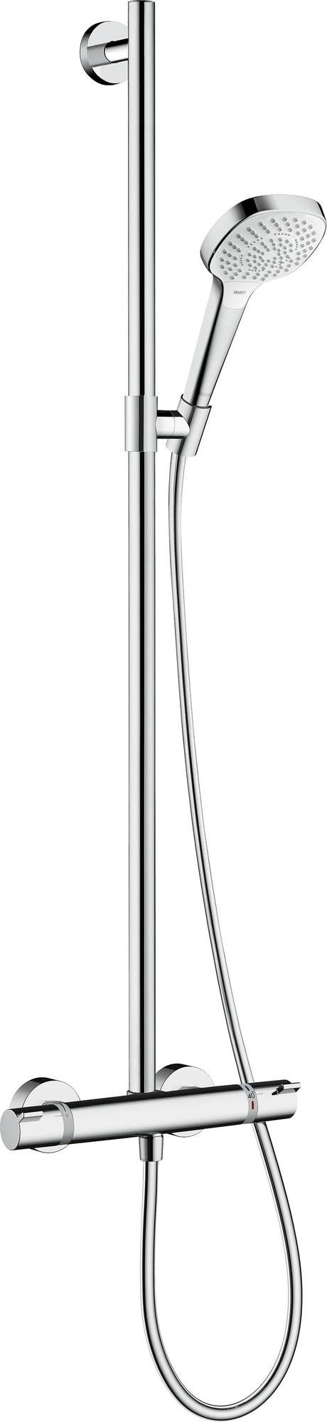 HANSGROHE SemiPipe Croma Select E Multi DN15 weiß/chrom – Duschsystem mit Thermostat Ecostat Comfort