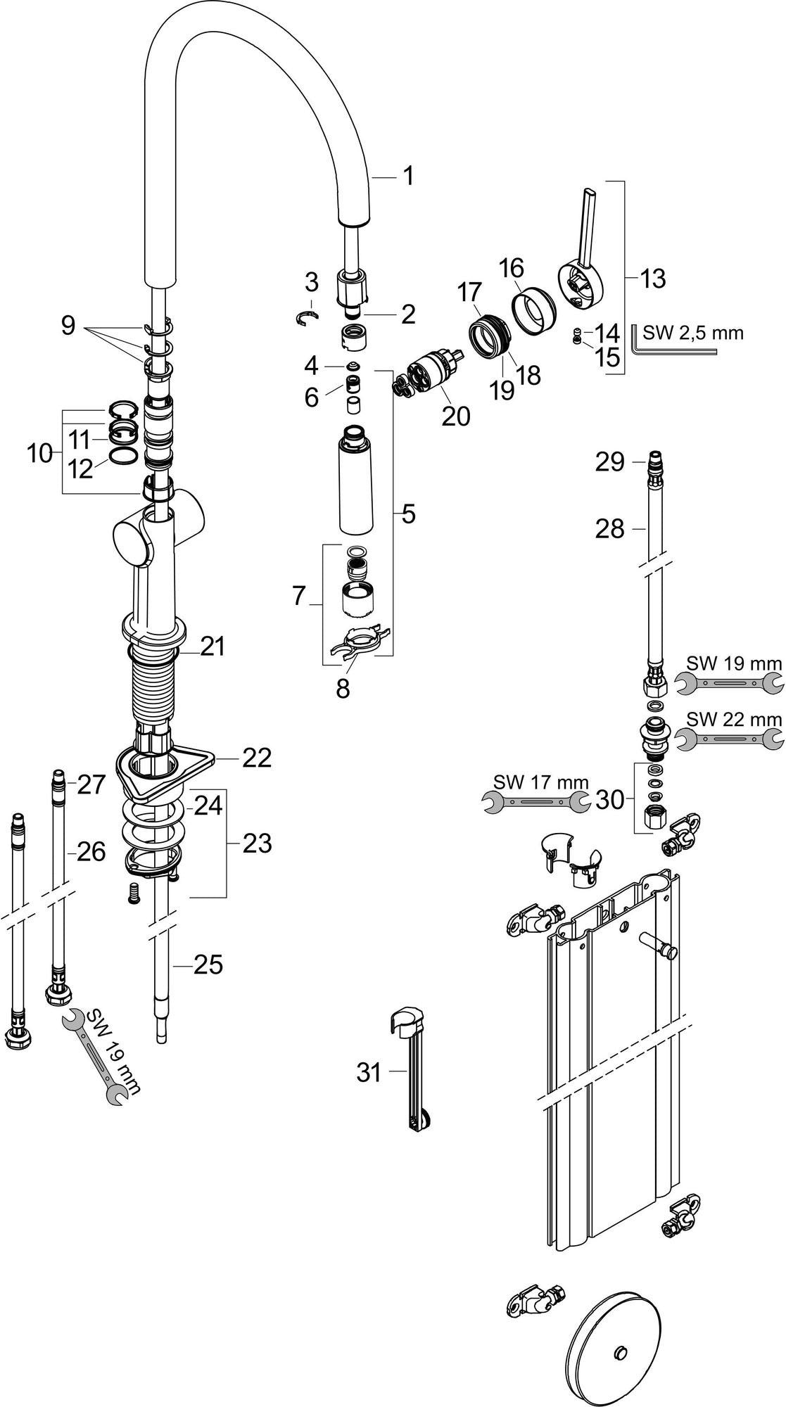 HANSGROHE Talis M54 210 Spültischmischer mit Ausziehbrause und sBox in Chrom