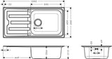 HANSGROHE Einbauspüle S440 A500 100 Edelstahl mit Abtropffläche und auto. Ablaufgarnitur