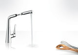 HANSGROHE HG Einhebel-Küchenmischer 320 METRIS DN 15 mit Ausziehauslauf chrom