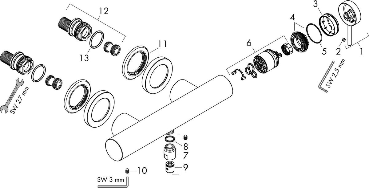 HANSGROHE Tecturis S Einhebel-Brausemischer Aufputz Chrom – Wandmontage, Temperaturbegrenzung