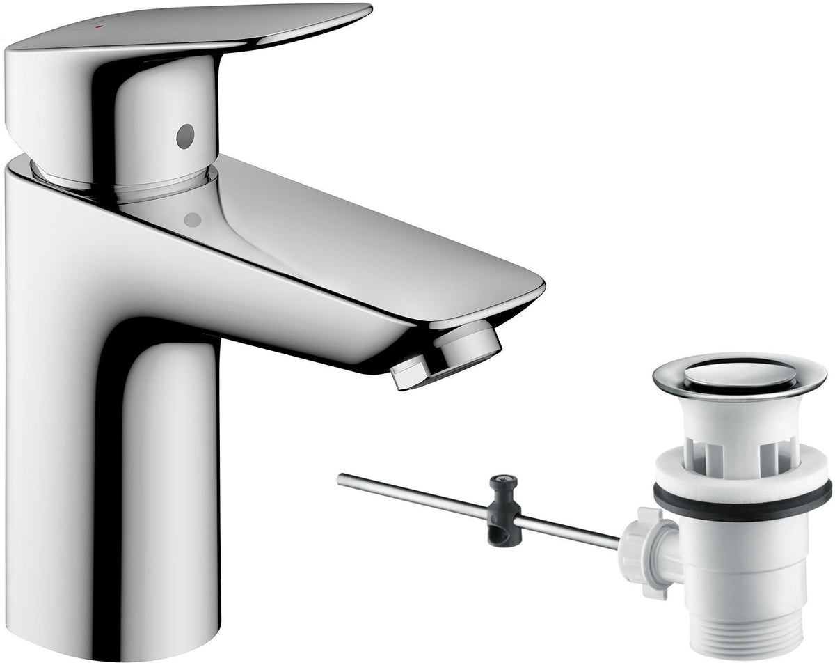 HANSGROHE Logis Einhebel-Waschtischmischer 100 mit Zugstangen-Ablaufgarnitur, chrom