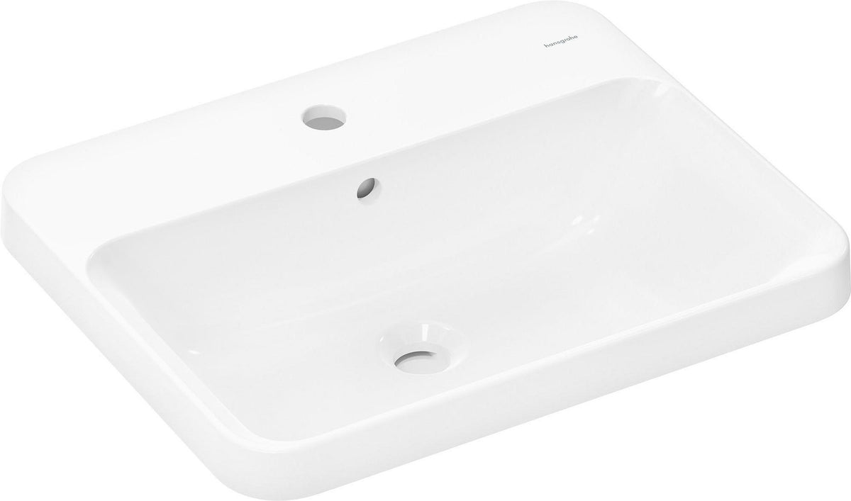 HANSGROHE Einbauwaschtisch Xuniva Q 550x450mm weiß mit Hahnloch und Überlauf