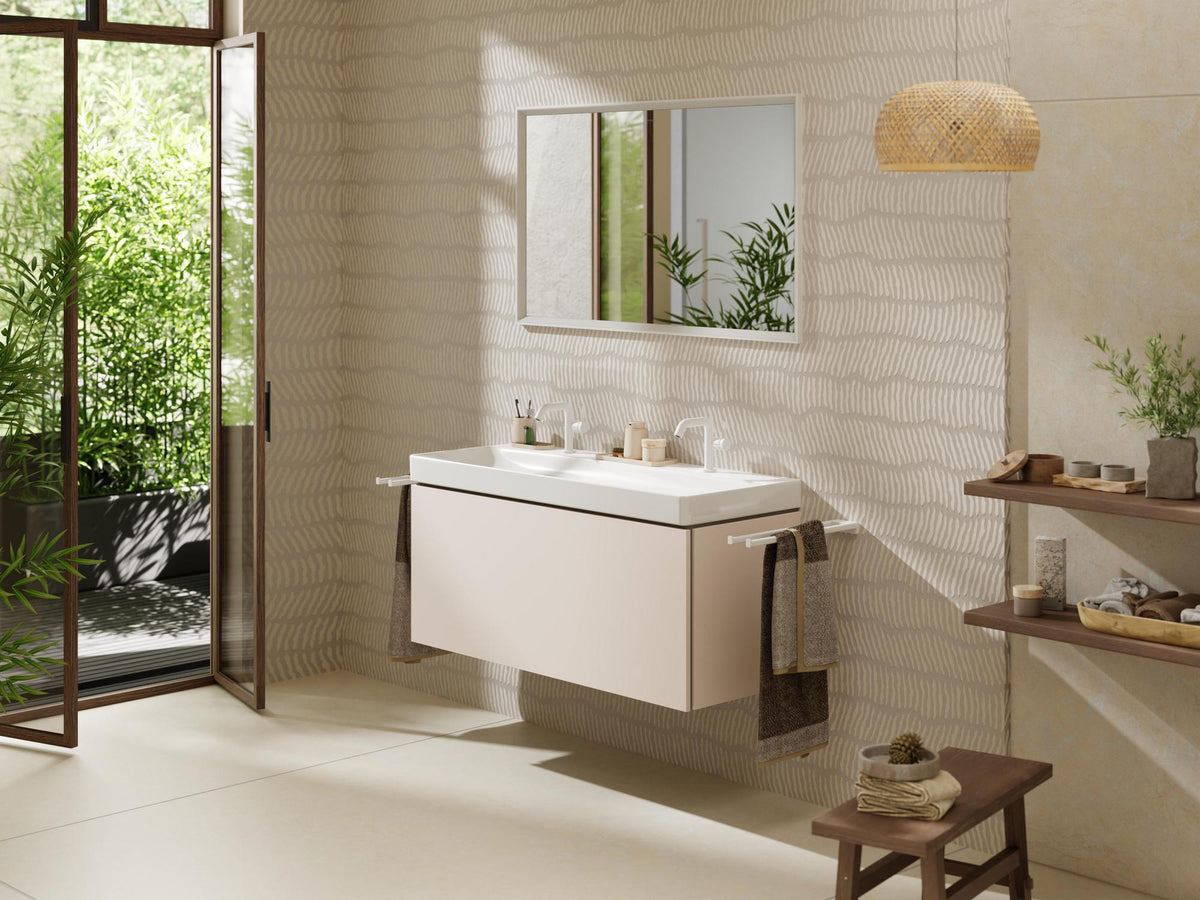 HANSGROHE Spiegel Xarita E mit LED-Beleuchtung und IR-Sensor, mattweiß, 1200 x 700 mm