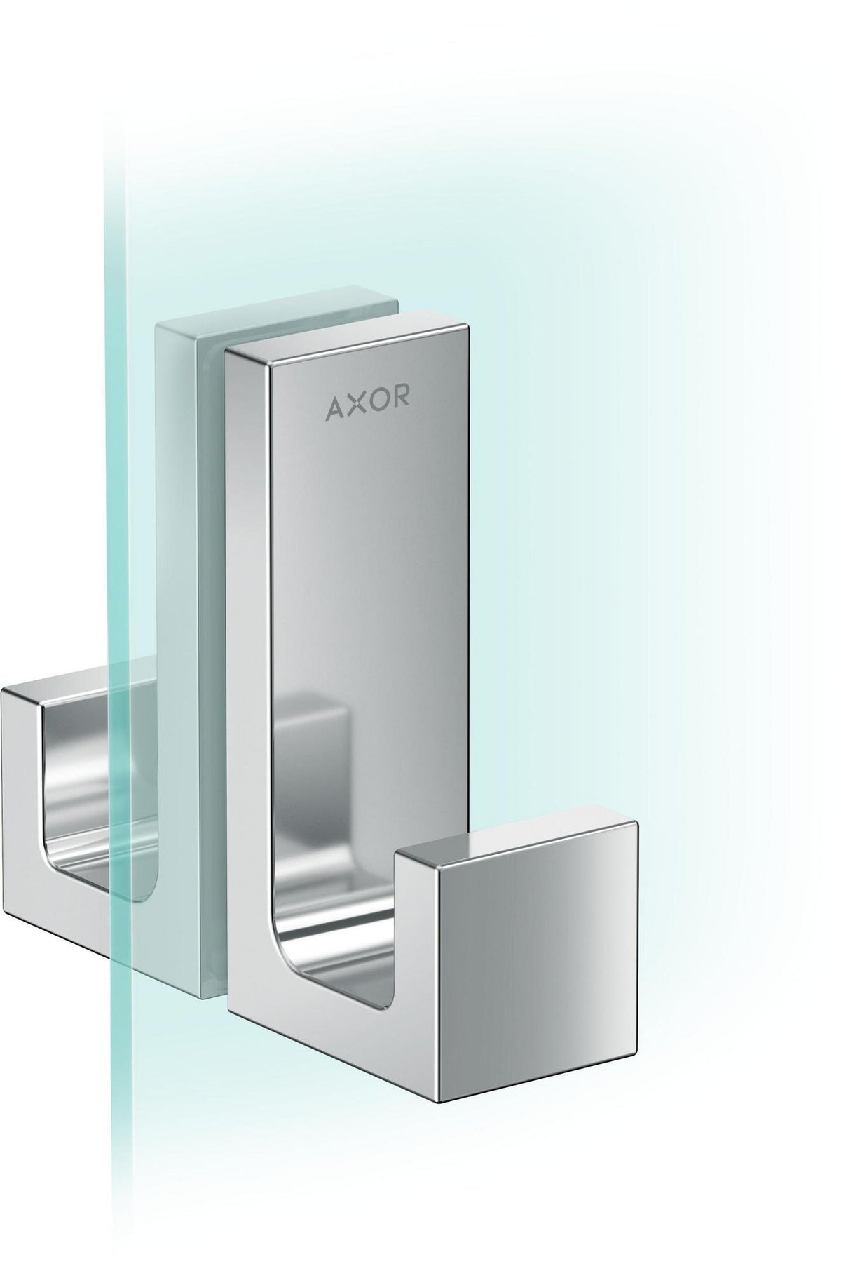 AXOR Universal Rectangular Duschtürgriff in polished gold optic – Metall, verdeckte Befestigung, 6–12 mm Glas