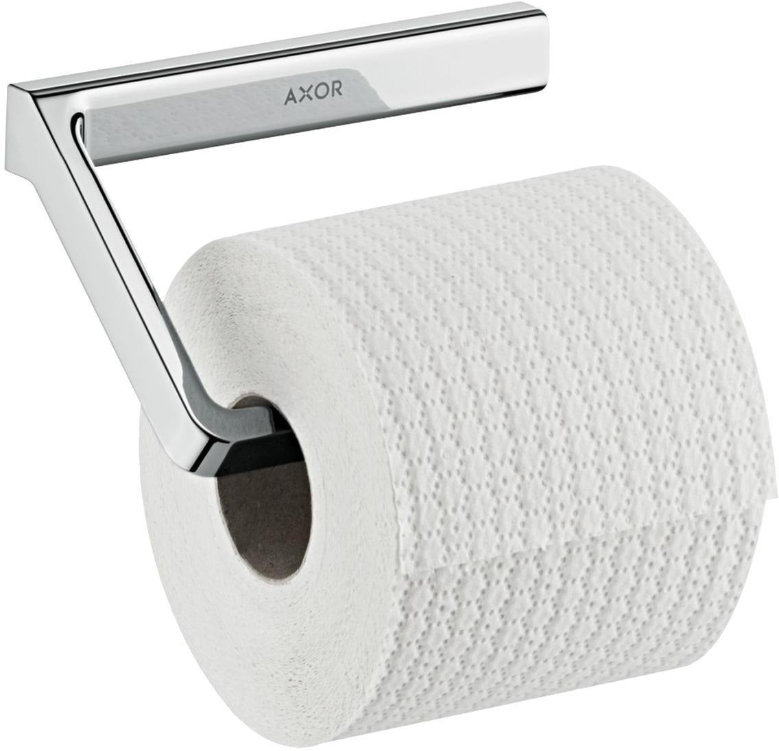 AXOR Universal Papierrollenhalter in Chrom – Wandmontage, verdeckte Befestigung, Softsquare Design