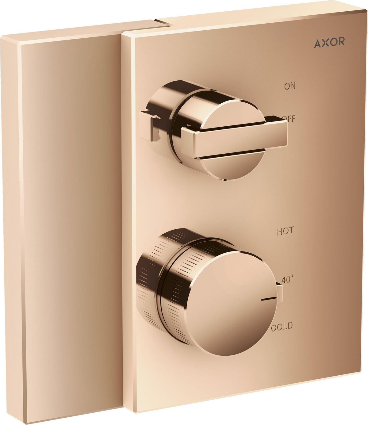 AXOR Edge Thermostat Unterputz Fertigset Chrom mit Absperrventil – 1 Verbraucher, thermostatisch
