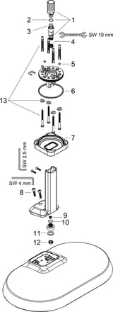 AXOR ShowerSphere 1jet EcoSmart Kopfbrause 370/220 mit Deckenanschluss – Rain FlexPower