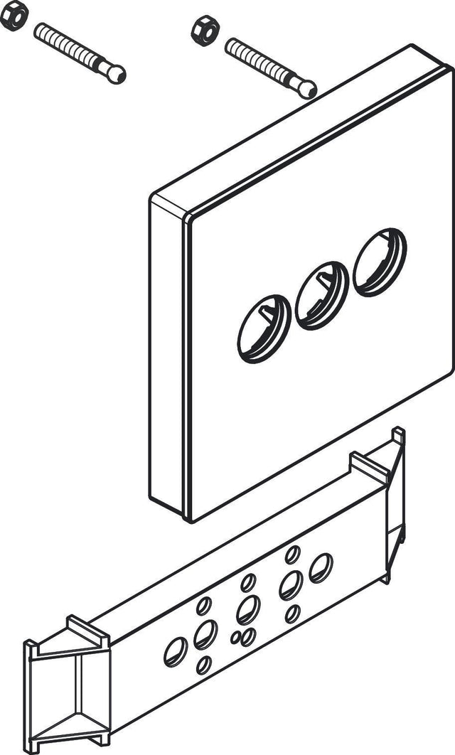 Hansgrohe Rosette Shower Select Glas Thermostat UP 3 Verbraucher Weiß/Chrom 155x155 mm