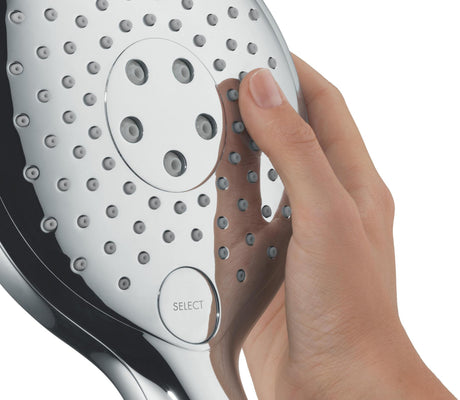 Hansgrohe Raindance Select S 150 3jet Handbrause DN 15 Chrom – 3 Strahlarten, Select-Taste, QuickClean