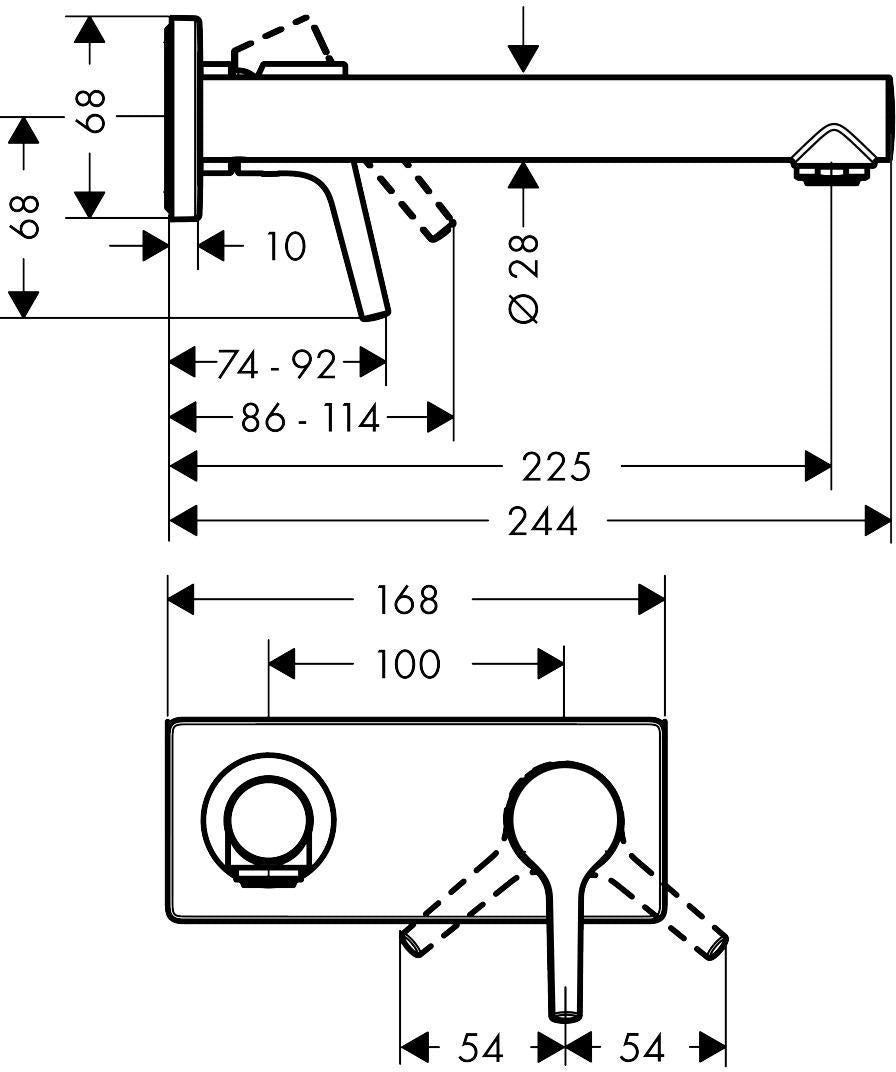 HANSGROHE Talis S Einhebel-Waschtischmischer Unterputz DN15 Ausladung 165 mm Chrom