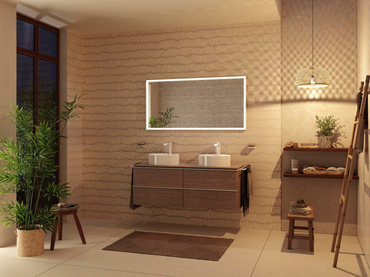 HANSGROHE Spiegel Xarita E mit LED-Beleuchtung und IR-Sensor, mattweiß, 1200 x 700 mm