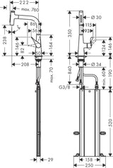 HANSGROHE HG Spültischmischer 240 Select 2jet sBox Ausziehbrause M7117-H240 chrom