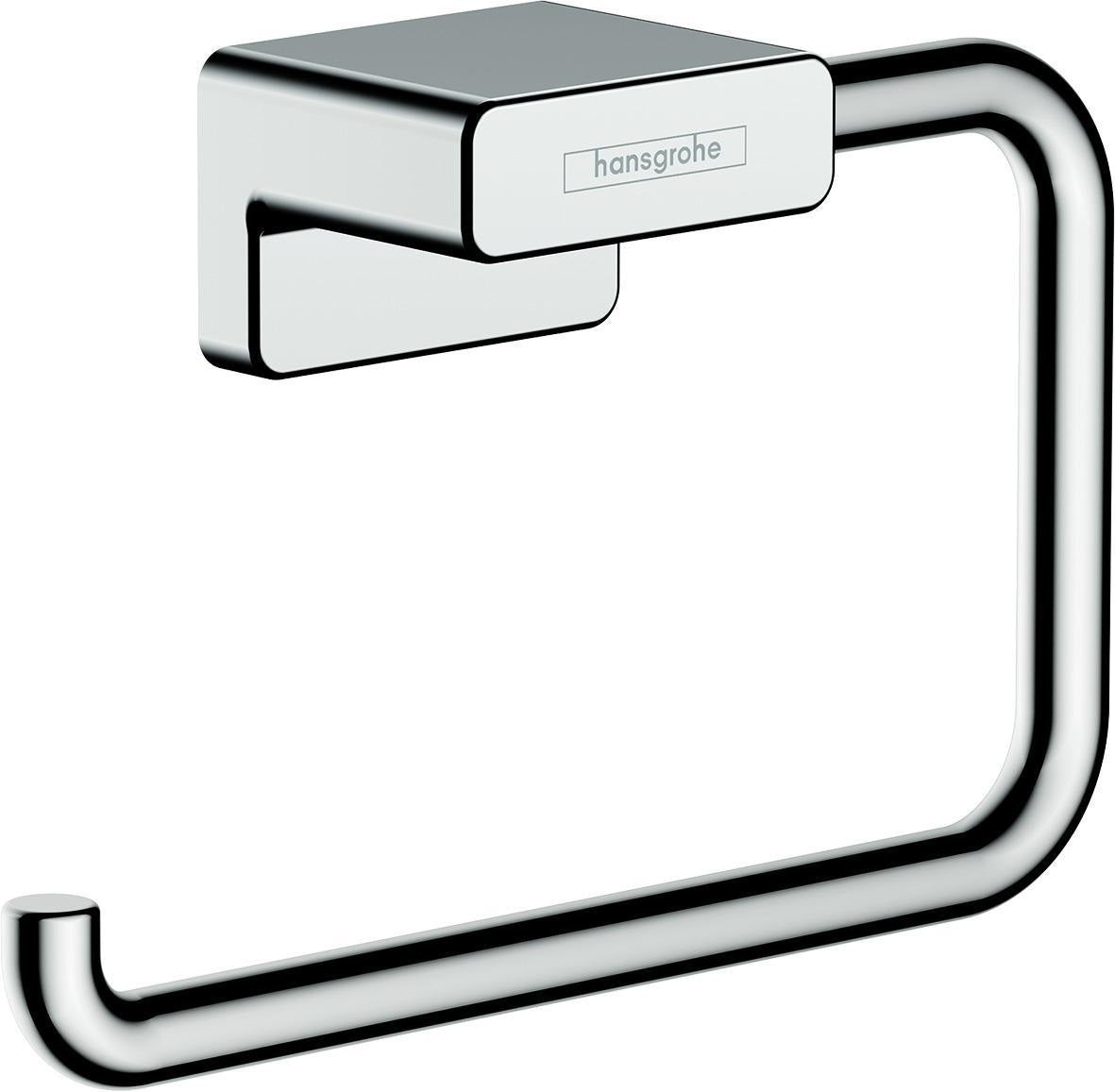 HANSGROHE AddStoris Papierrollenhalter ohne Deckel – Chrom, Wandmontage, verdeckte Befestigung