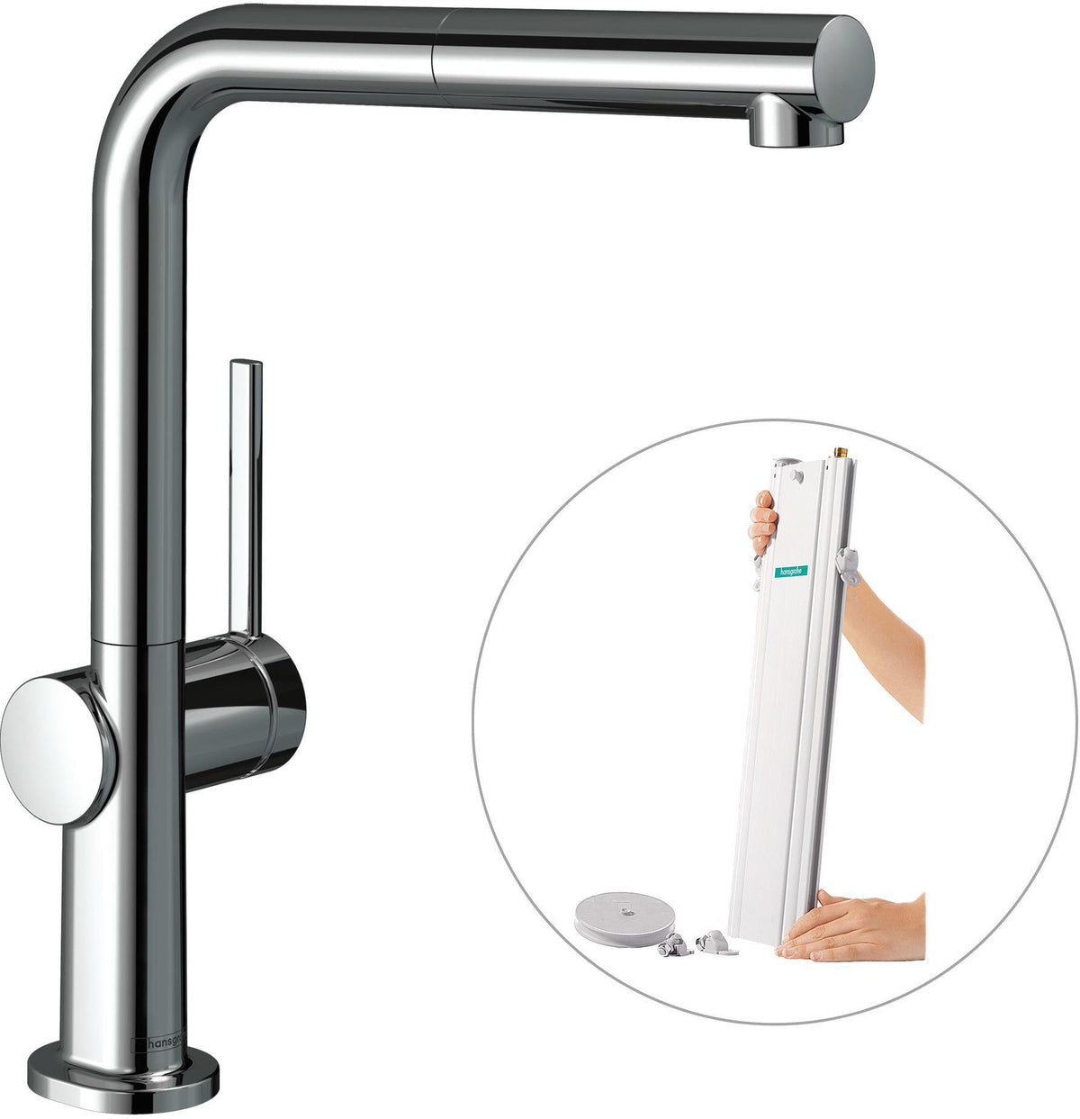 HANSGROHE Talis M54 270 Spültischmischer mit Ausziehauslauf sBox Chrom