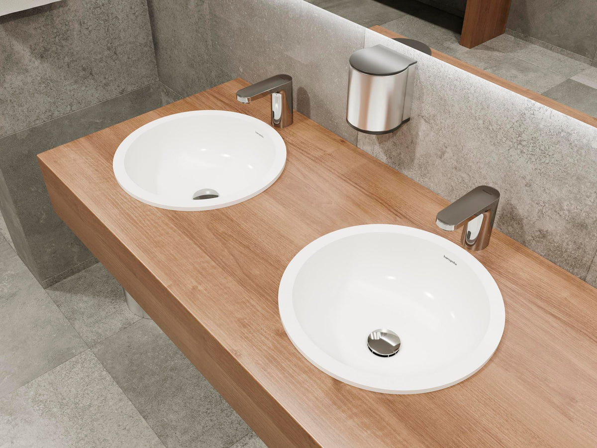 HANSGROHE Unterbauwaschtisch Xuniva S 350x350mm weiß mit Überlauf, ohne Hahnloch
