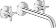 AXOR One 3-Loch Waschtischarmatur Unterputz 220 mm mit Kreuzgriffen Chrom