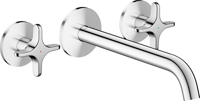 AXOR One 3-Loch Waschtischarmatur Unterputz 220 mm mit Kreuzgriffen Chrom