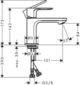 HANSGROHE Rebris E 80 Einhebel-Waschtischmischer CoolStart chrom – ohne Ablaufgarnitur