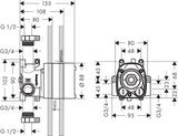 AXOR STARCK Grundkörper DN 20 12x12 – Thermostat-Einbaukörper für ShowerSolutions