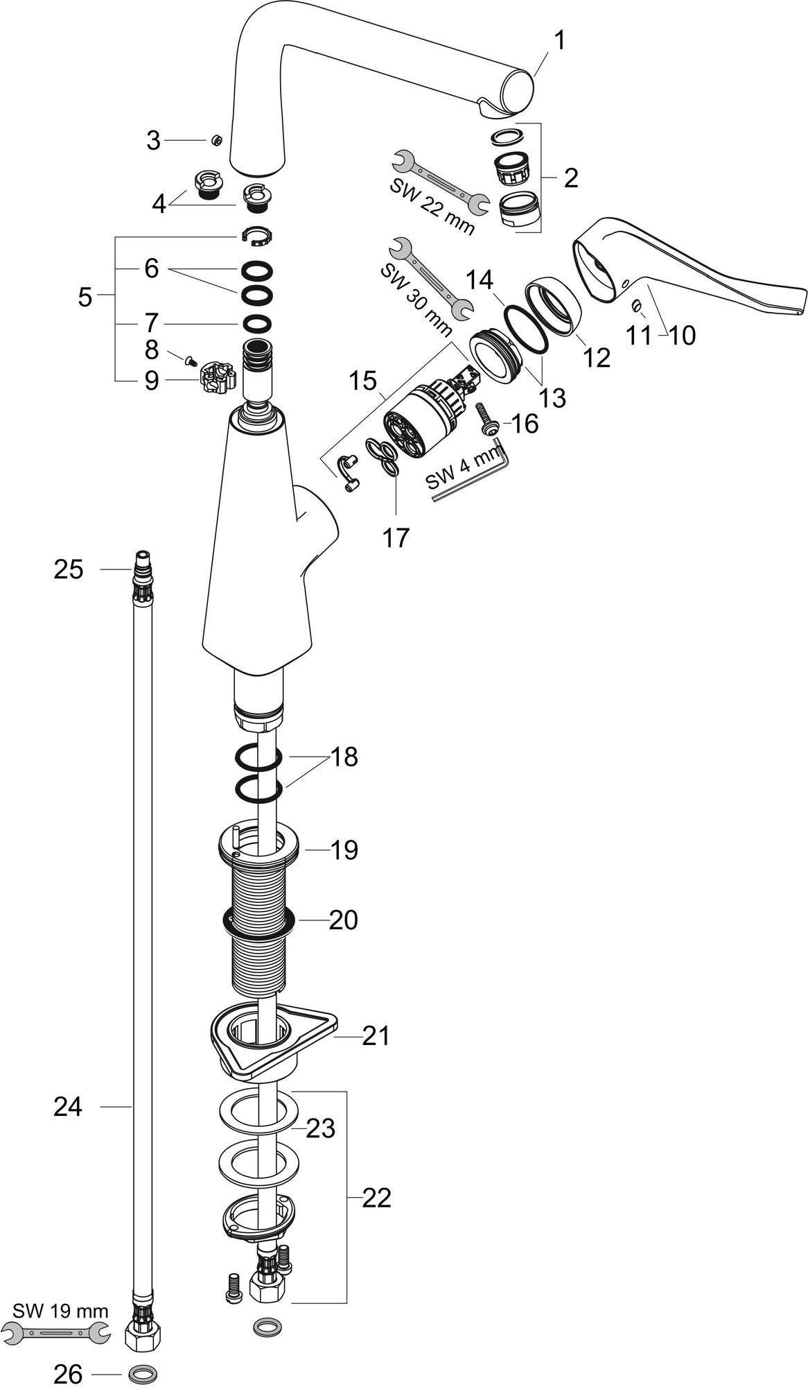 HANSGROHE Metris M71 Einhebel-Küchenmischer 320 für Vorfenstermontage, chrom
