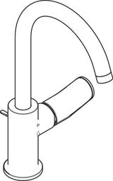 Hansgrohe Rebris S 210 Einhebel-Waschtischmischer mit Schwenkkopf und Zugstangen-Ablaufgarnitur, Chrom