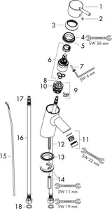 HANSGROHE Talis S Einhebel-Waschtischmischer mit Zugstangen-Ablaufgarnitur in Chrom
