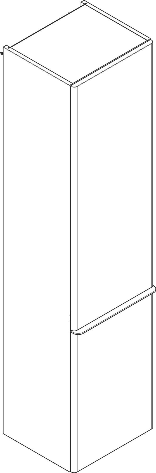 HANSGROHE Hochschrank Xelu Q 1650x400x350mm weiß hochglanz mit chrom Griffleiste