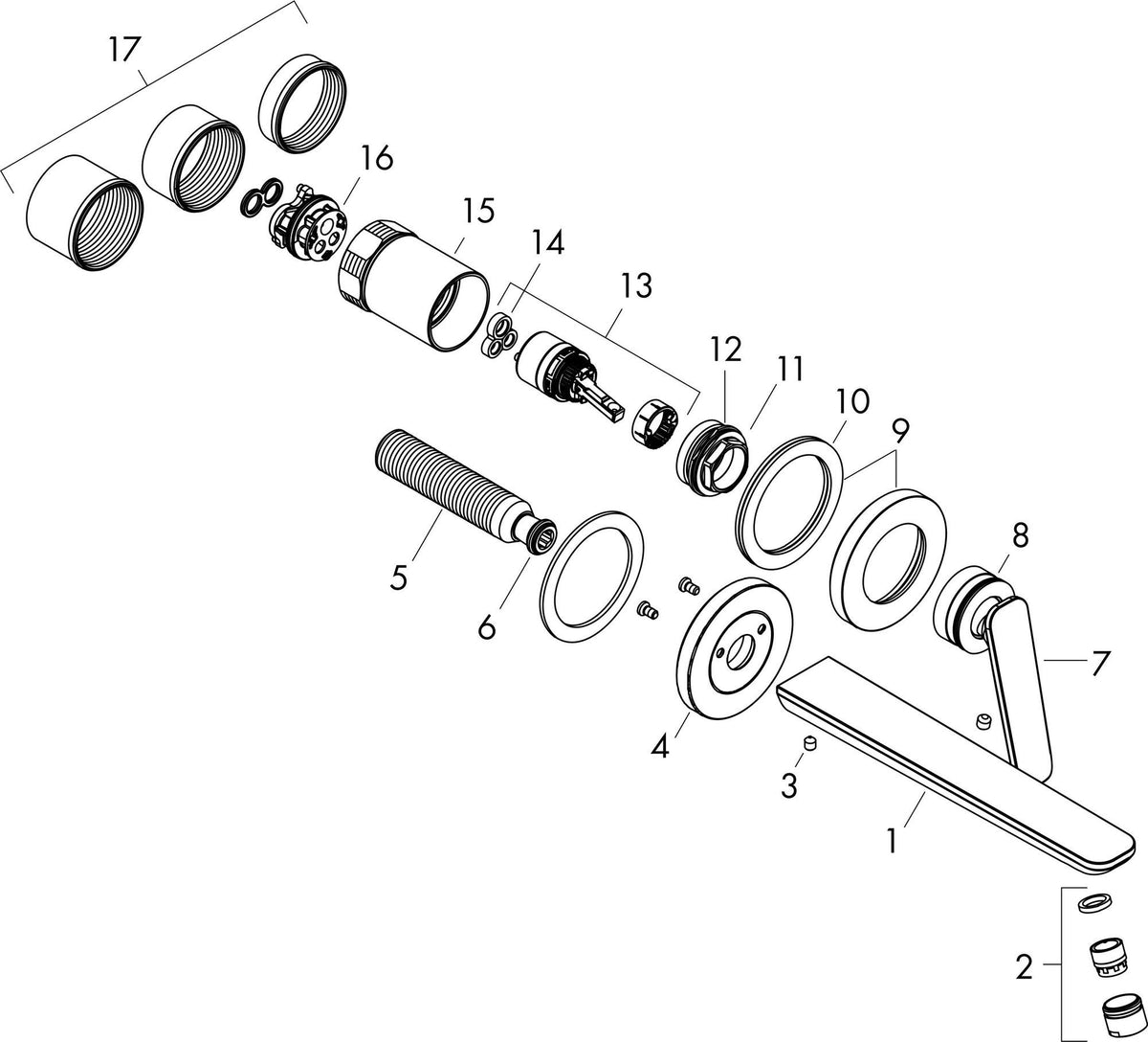 AXOR Citterio C Einhebel-Waschtischmischer Unterputz 193 mm Ausladung Chrom