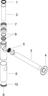 Hansgrohe Designsiphon FLOWSTAR S Chrom – Flaschensiphon DN 32 mit 65–165 mm Verstellweg