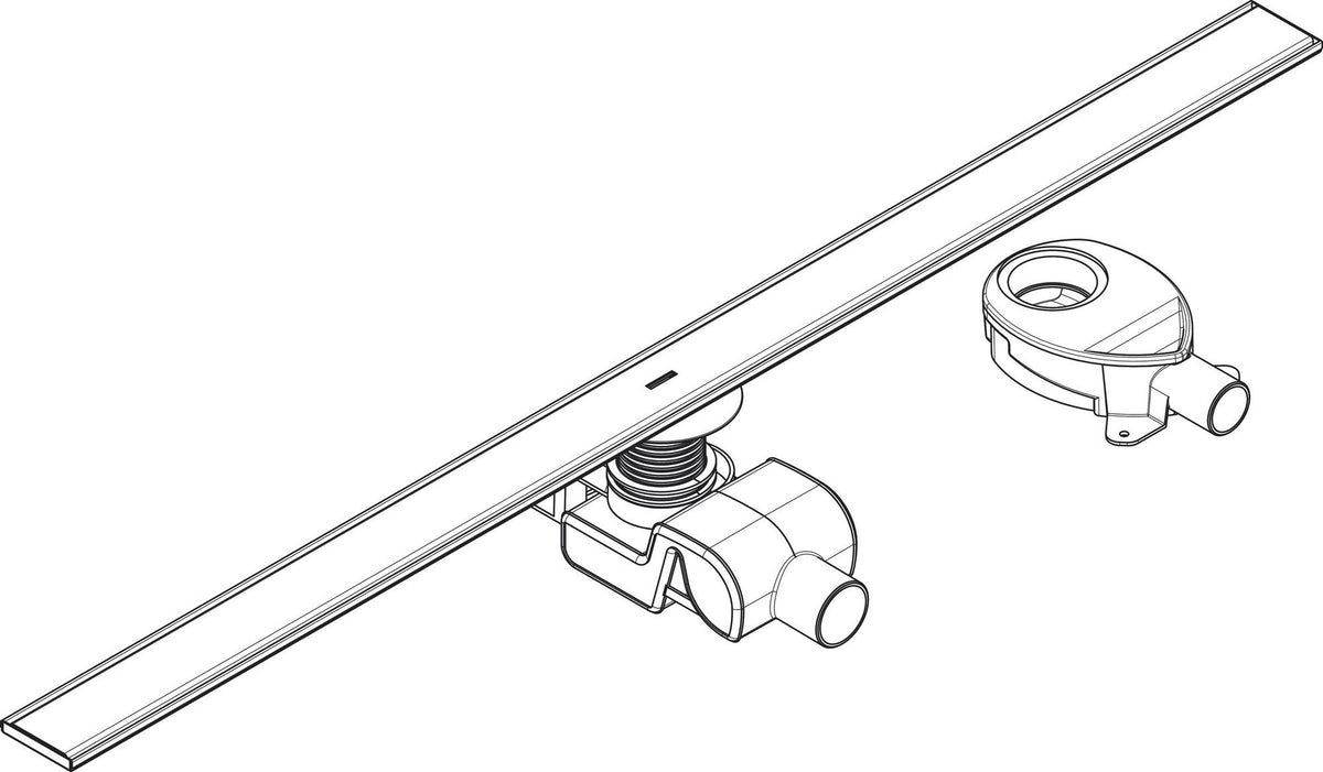 HANSGROHE RainDrain Allround Duschrinne 1200 mm Komplettset – edelstahl gebürstet, höhenverstellbar