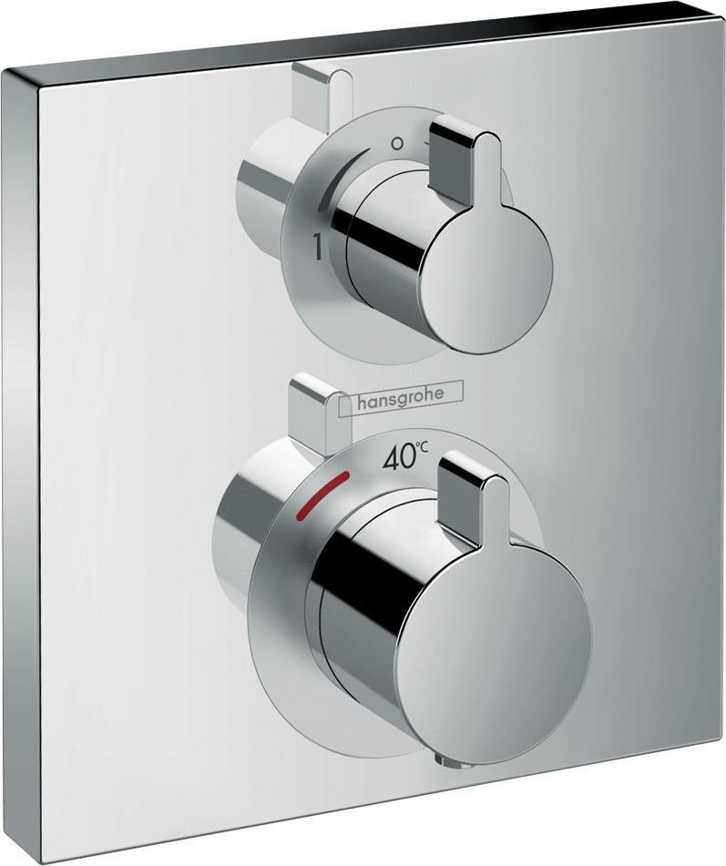 HANSGROHE Ecostat Square UP Thermostat für 2 Verbraucher – Chrom, Fertigmontageset