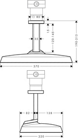 AXOR ShowerSphere 2jet Kopfbrause 370/220 mm mit Deckenanschluss von Hansgrohe