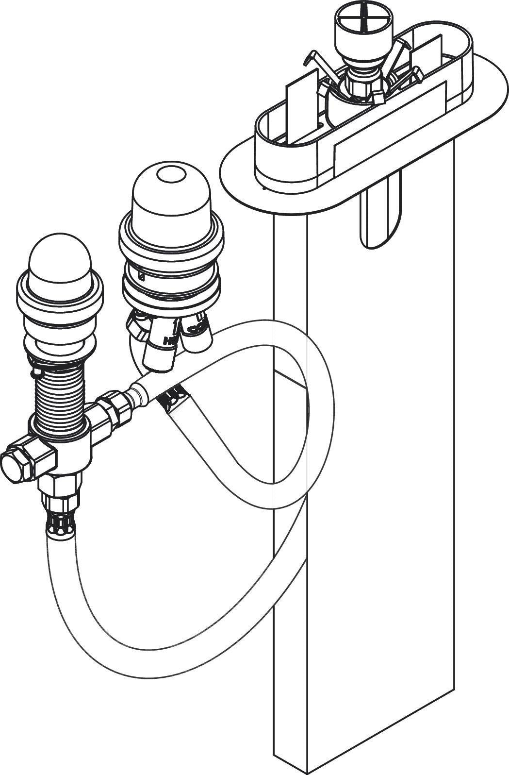 AXOR Grundkörper für 3-Loch-Wannenrandarmatur mit sBox von Hansgrohe – Thermostatisch, 463 mm