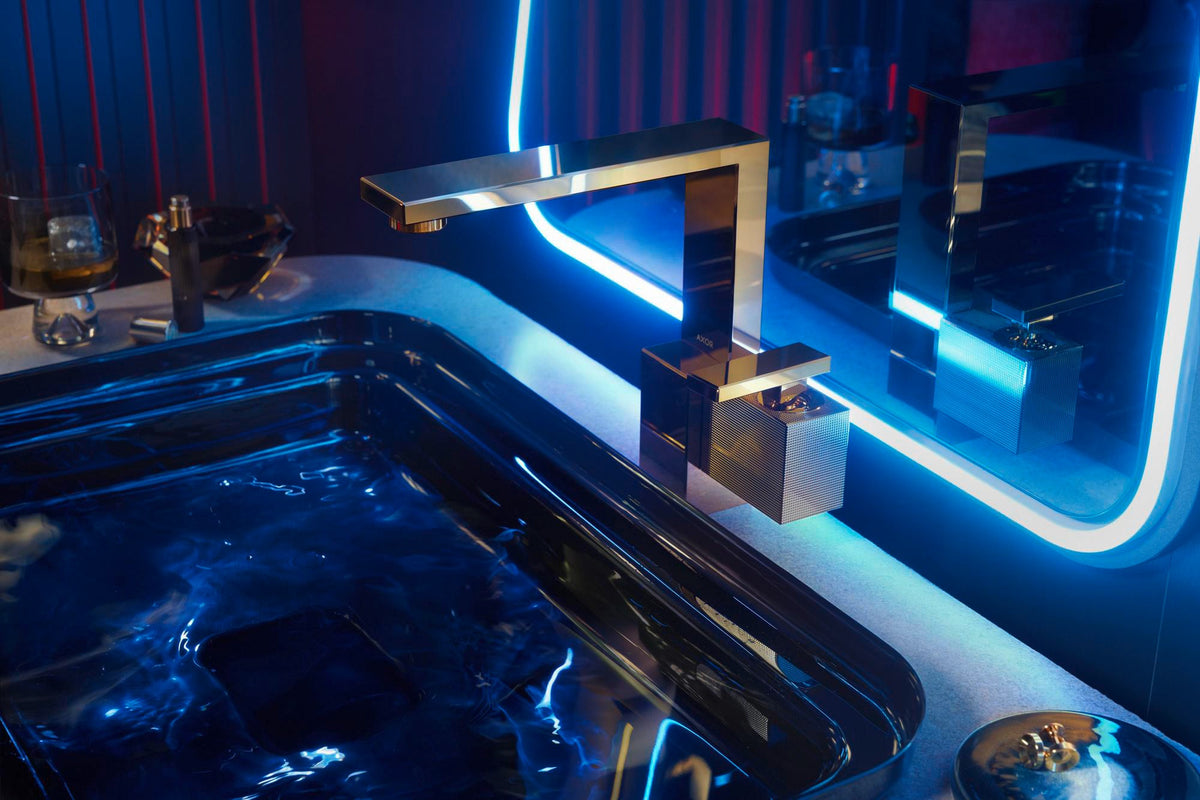 AXOR Edge Waschtischmischer 190 Diamantschliff chrom von Hansgrohe – Einhebelmischer mit Push-Open