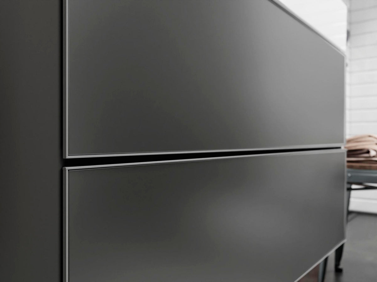 HANSGROHE Xevolos E Waschtischunterschrank 980 mm Eiche Dunkel Mattweiß mit PushOpen und SoftClose